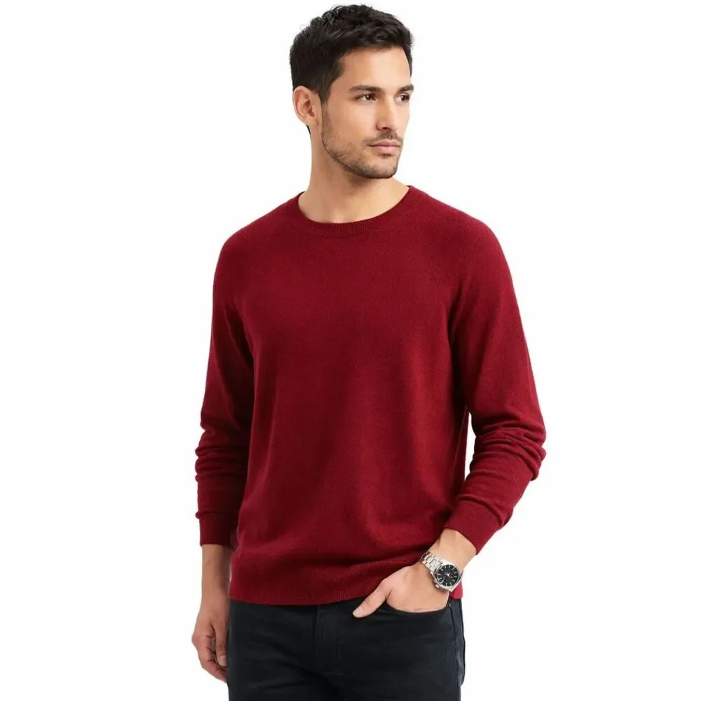 Banana Republic Cashmere Silk Blend Sweater Men's Size L Red Minimalist